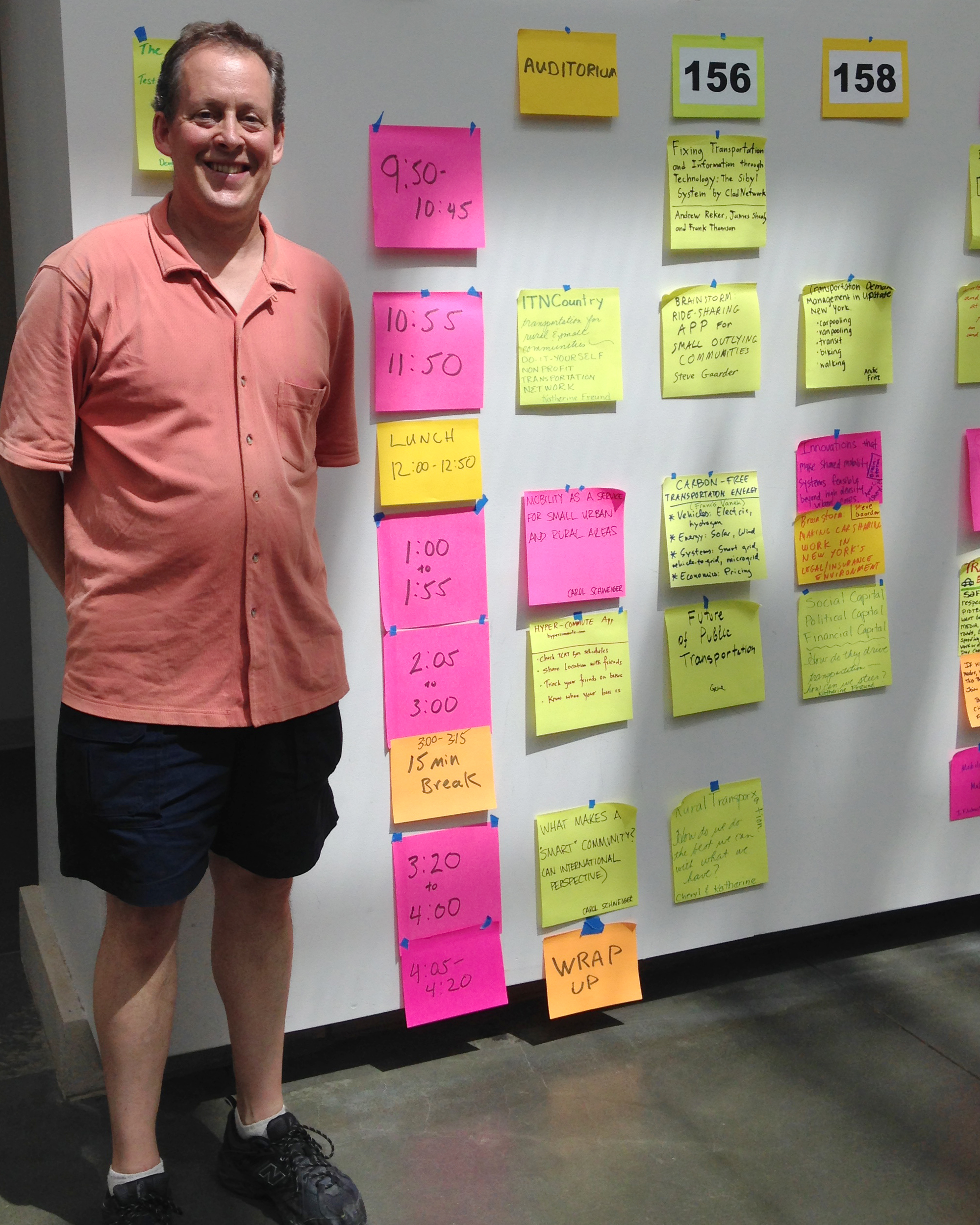 CEE Senior Lecturer Francis Vanek with the Transportation Camp Schedule